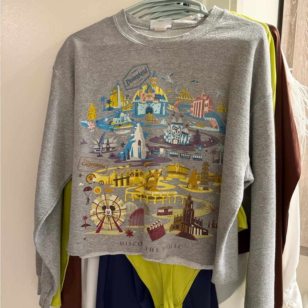 Cropped Disneyland Graphic Sweatshirt